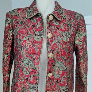 Draper's & Damon's Vintage Metallic Asian-Inspired Jacket Size 8